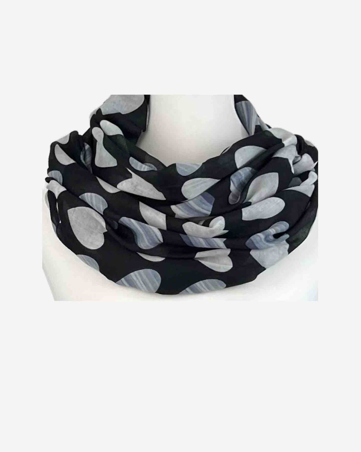 Damen Loop Schal mit Herzmuster – weich & leicht