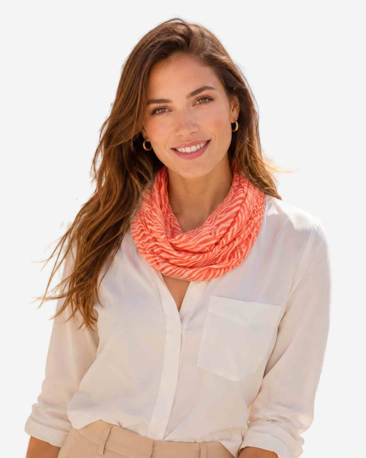 Damen Loop Schal mit Zebra-Muster