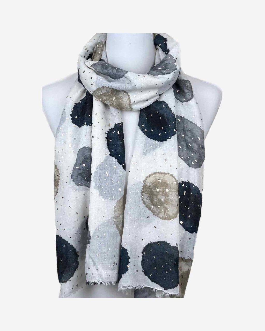 Leichter Schal mit Grün-Muster & Glitzer