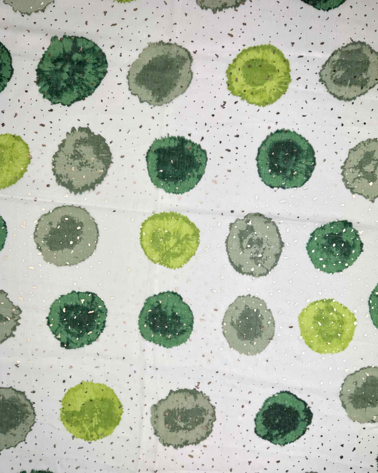 Leichter Schal mit Grün-Muster & Glitzer