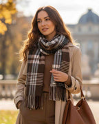 Warmer Schal Karo Muster Unisex