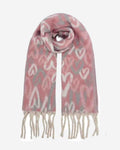 Warmer Damen Schal mit Herzmuster – weich & kuschelig