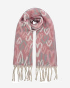 Warmer Damen Schal mit Herzmuster – weich & kuschelig