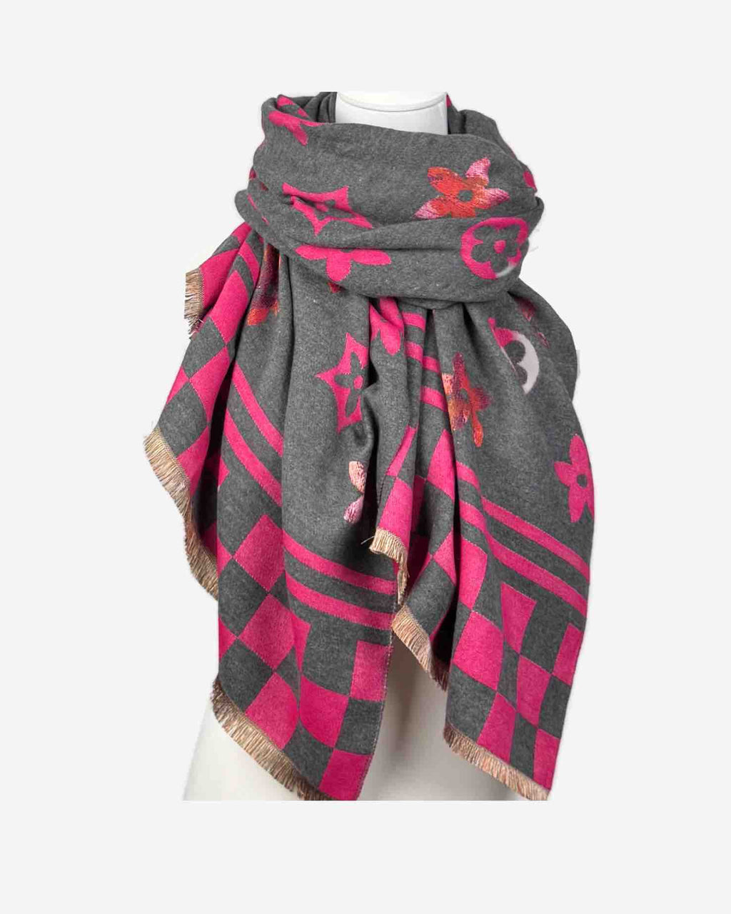 Warmer Damen Schal mit Blumen MiPrint – weich & kuschelig