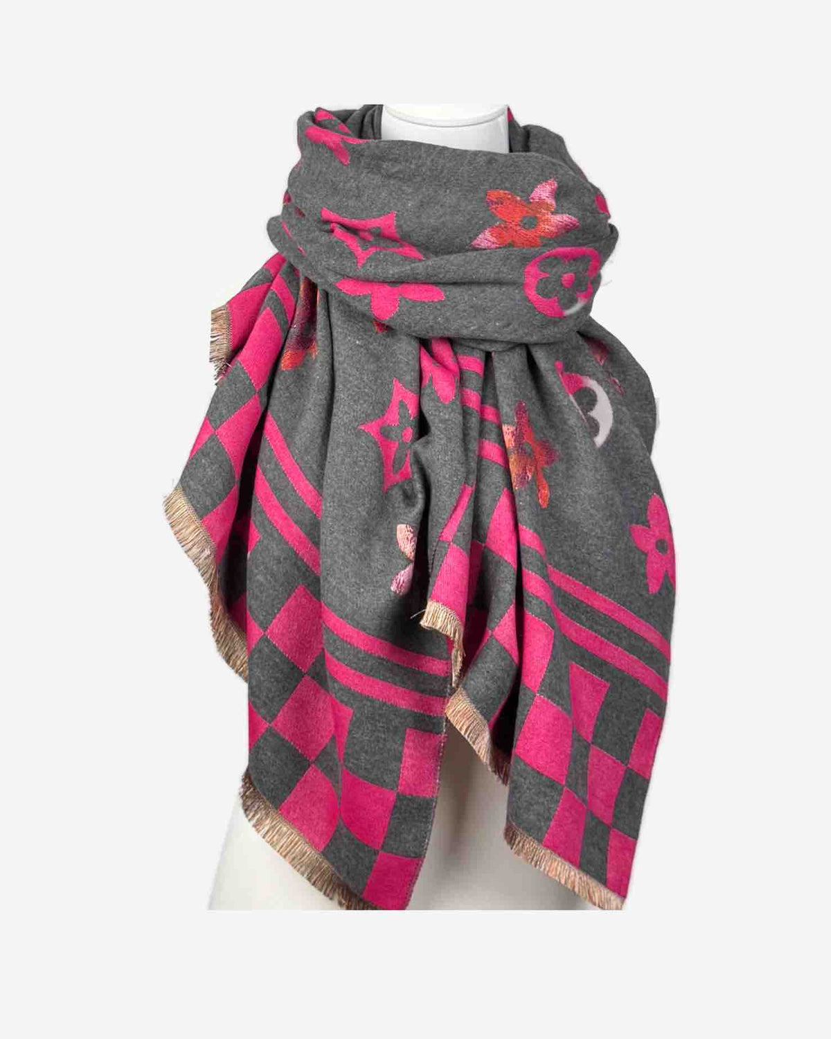 Warmer Damen Schal mit Blumen MiPrint – weich & kuschelig