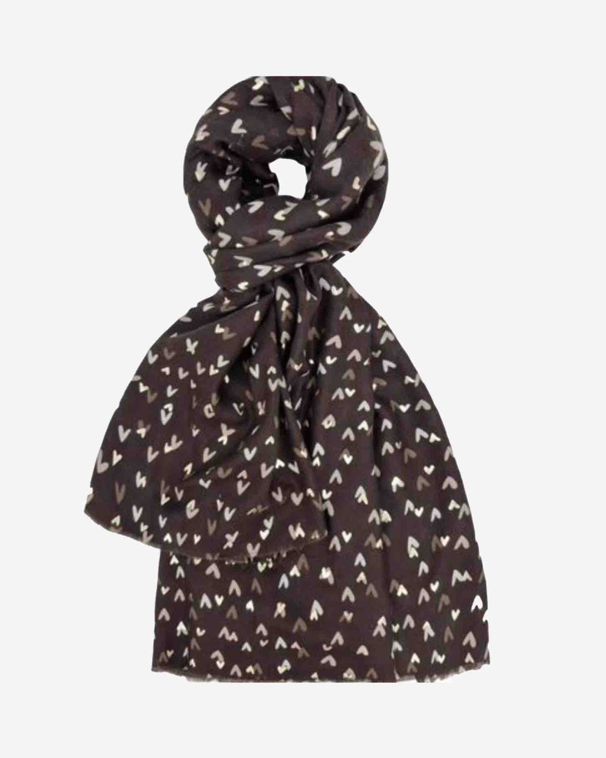Damen  Schal mit Herz Muster & Glitzer