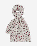 Damen  Schal mit Herz Muster & Glitzer