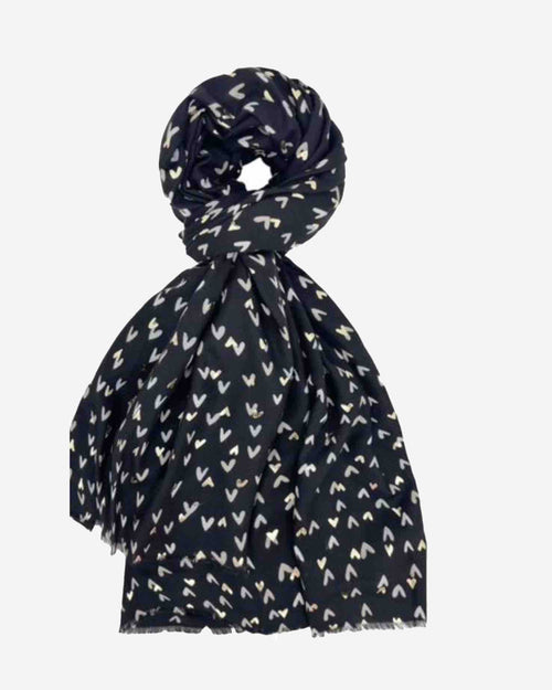 Damen  Schal mit Herz Muster & Glitzer