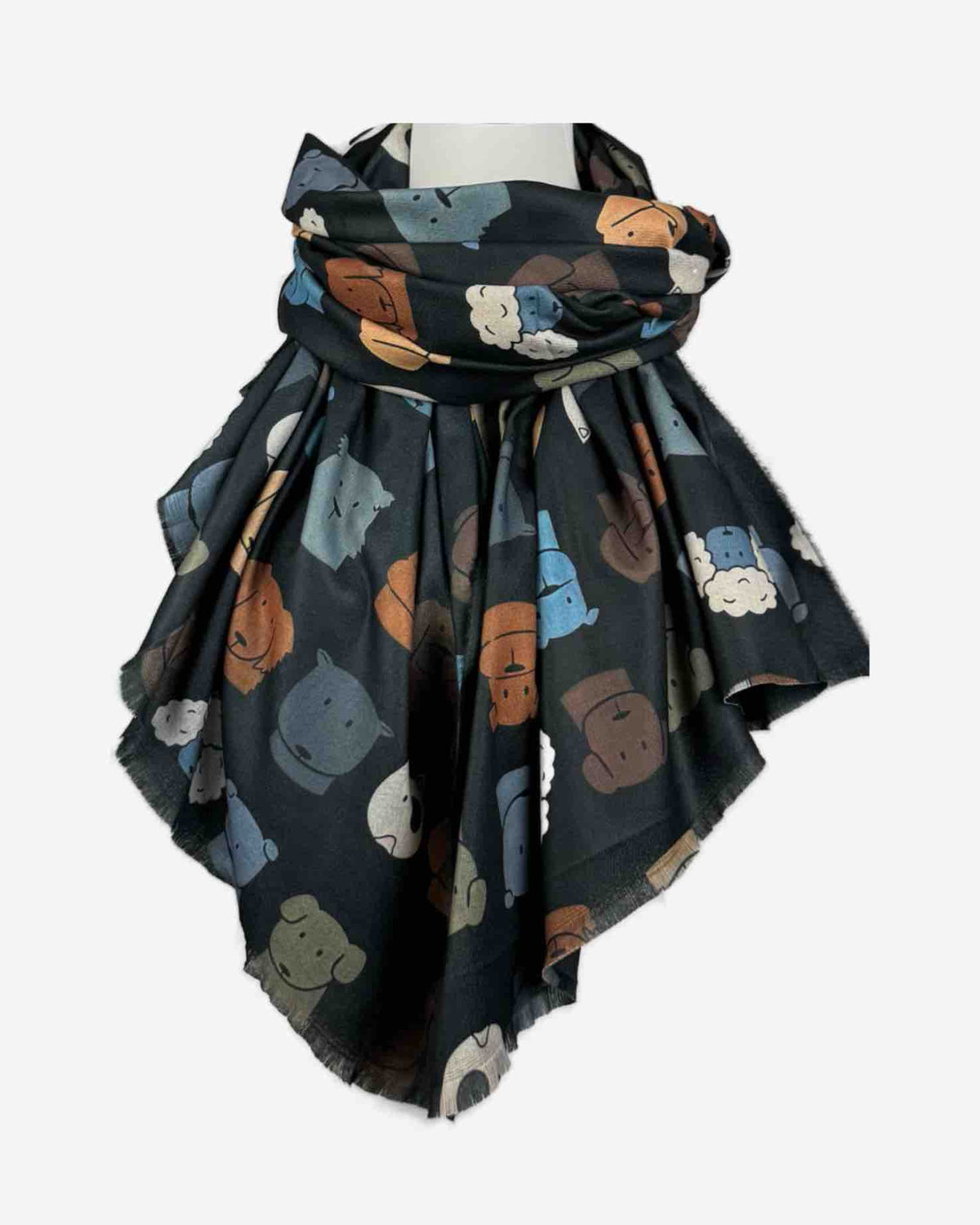 Wärmende Schal mit Hunde & Katzen Muster