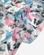 Damen Schal mit Hunde-Muster & Seidenanteil