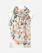Damen Schal mit Hunde-Muster & Seidenanteil