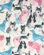 Damen Schal mit Hunde-Muster & Seidenanteil