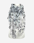 Damen Schal mit Hunde-Muster & Seidenanteil
