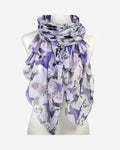 Damen Schal mit Hunde-Muster & Seidenanteil