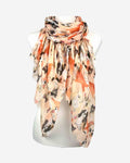 Damen Schal mit Hunde-Muster & Seidenanteil