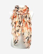 Damen Schal mit Hunde-Muster & Seidenanteil