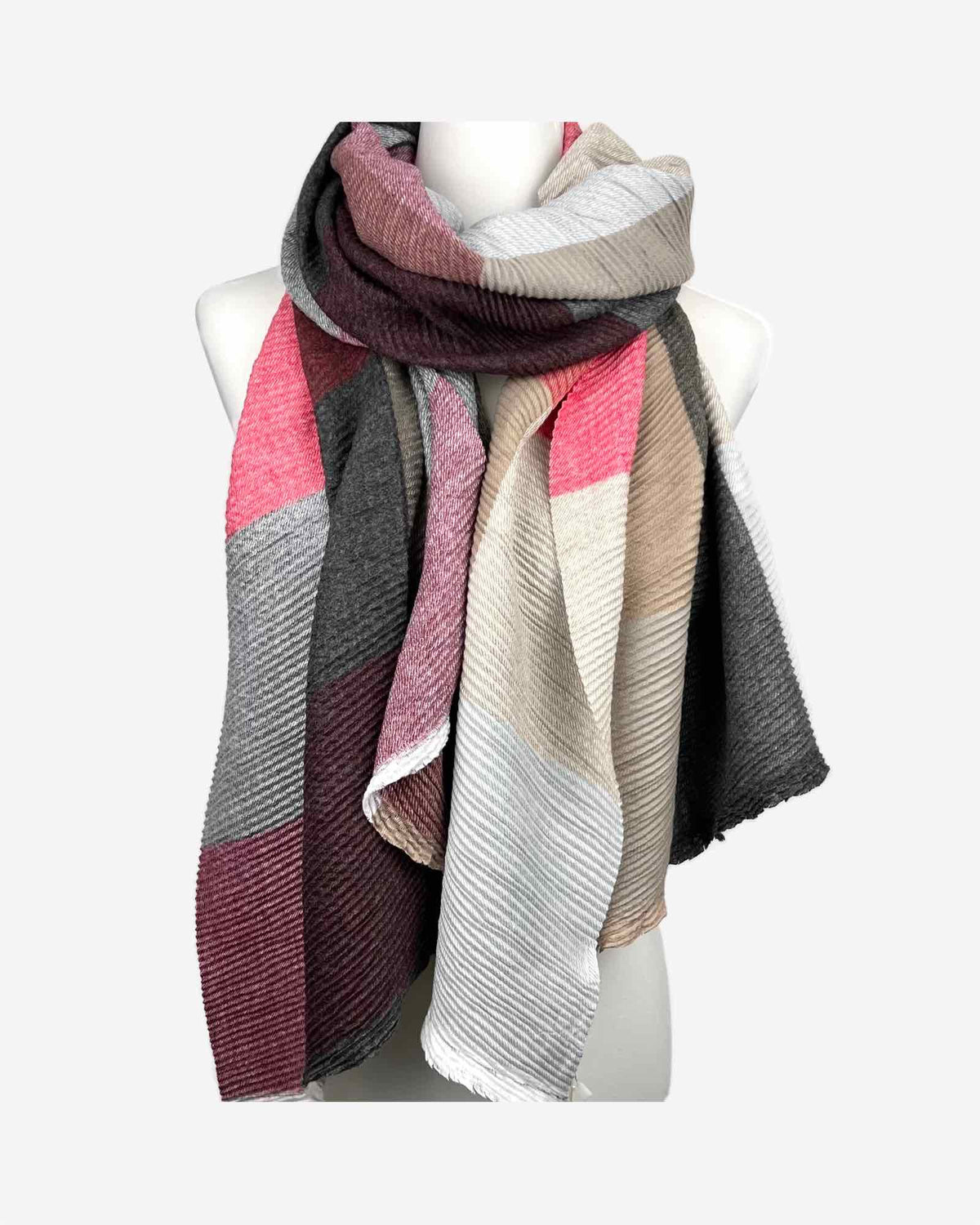 Damen Schal mit Karo-Muster – warm & weich