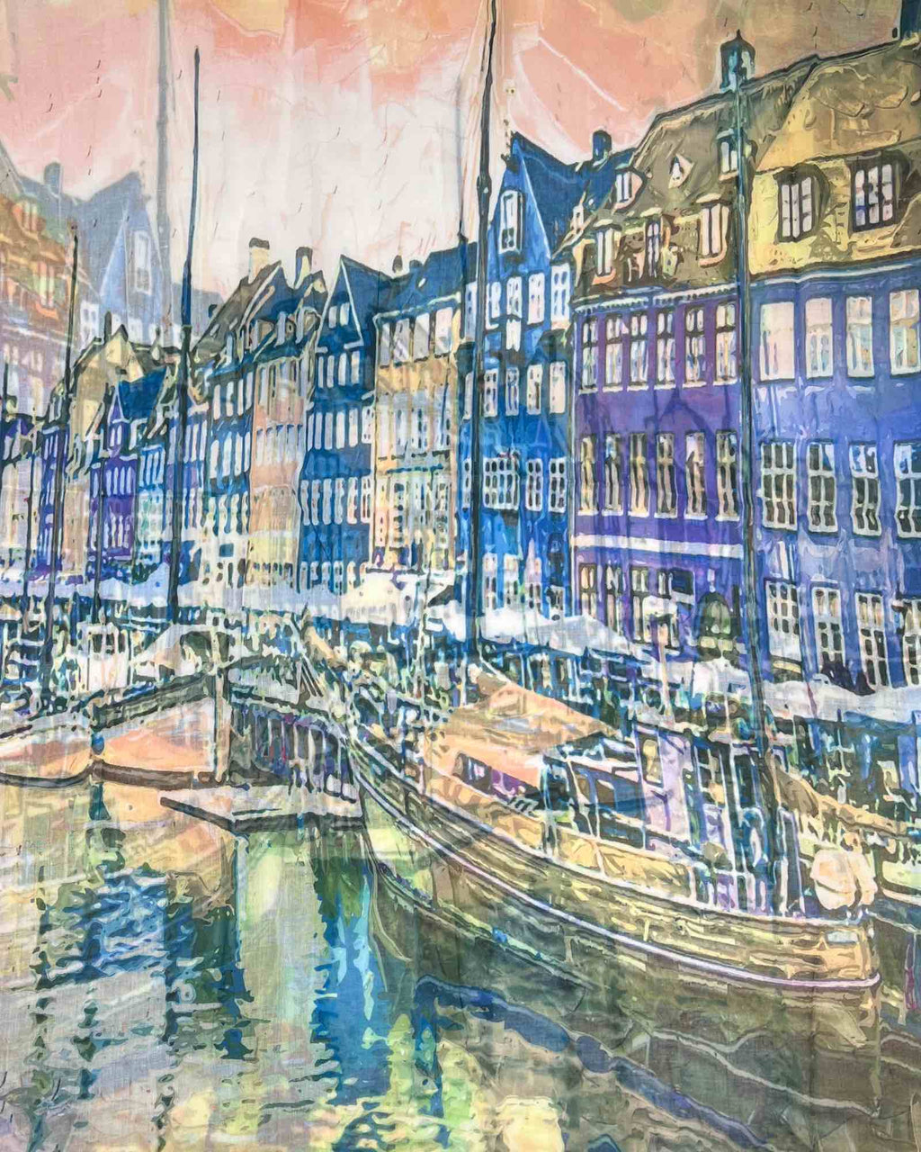 Leichter Damen Schal mit Stadt-Motiv
