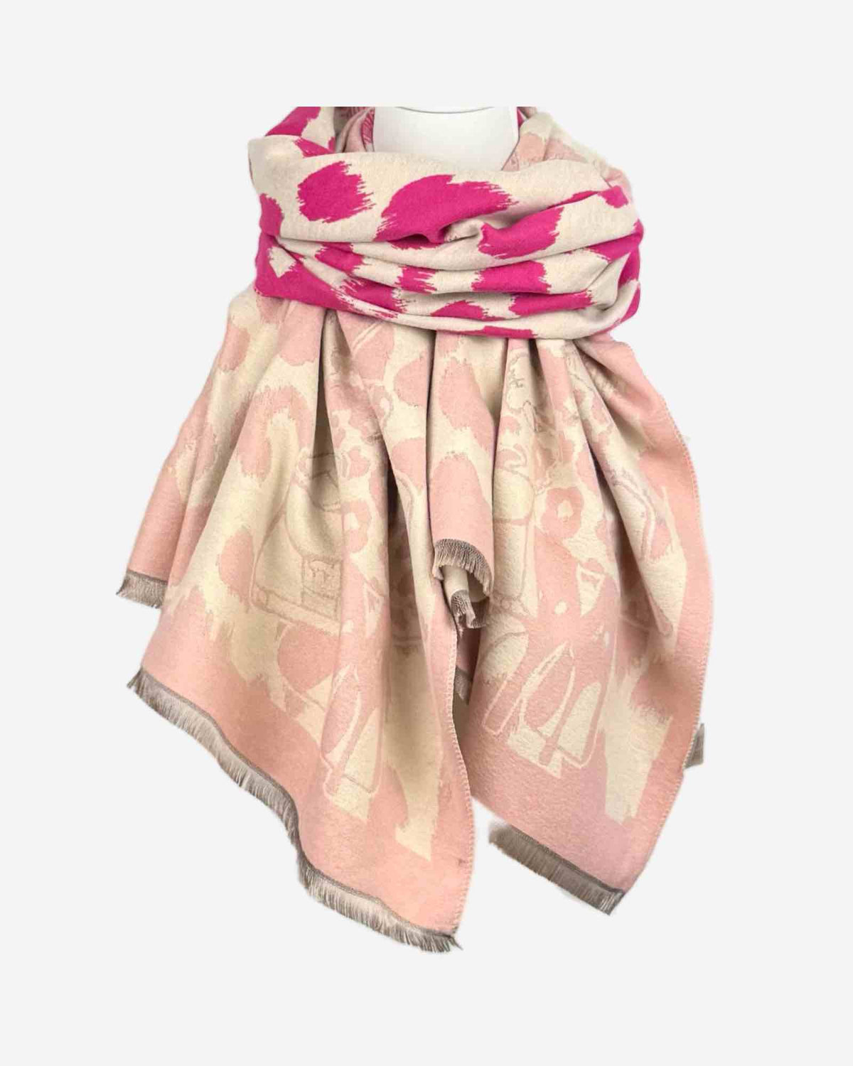 Damen Schal mit Leo-Muster – warm & weich