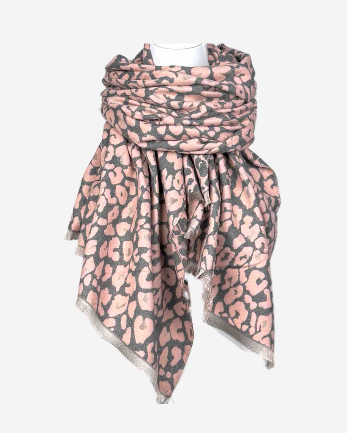 Warmer Damen Schal mit Leo Muster – weich & kuschelig