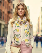 Damen Schal mit Zitronen Print
