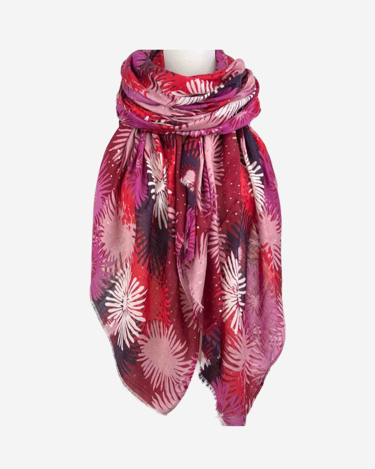 Damen Schal mit floral-abstraktem Muster – weich & vielseitig