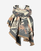 Warmer Damen Schal mit Leo-Muster – weich & kuschelig