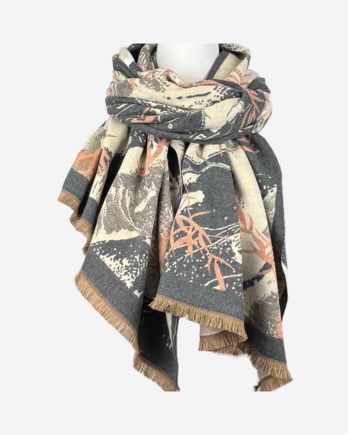Warmer Damen Schal mit Leo-Muster – weich & kuschelig