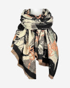 Warmer Damen Schal mit Leo-Muster – weich & kuschelig