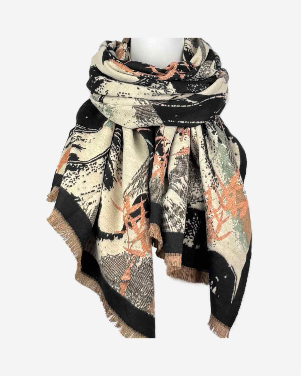 Warmer Damen Schal mit Leo-Muster – weich & kuschelig