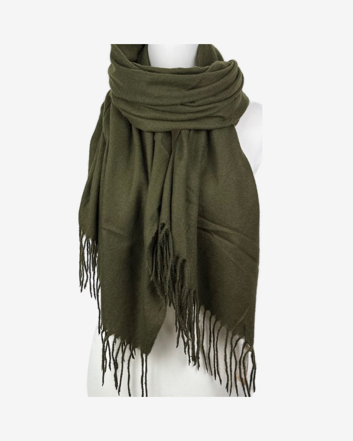 Schal Uni – weich & warm mit Fransen | Viskose
