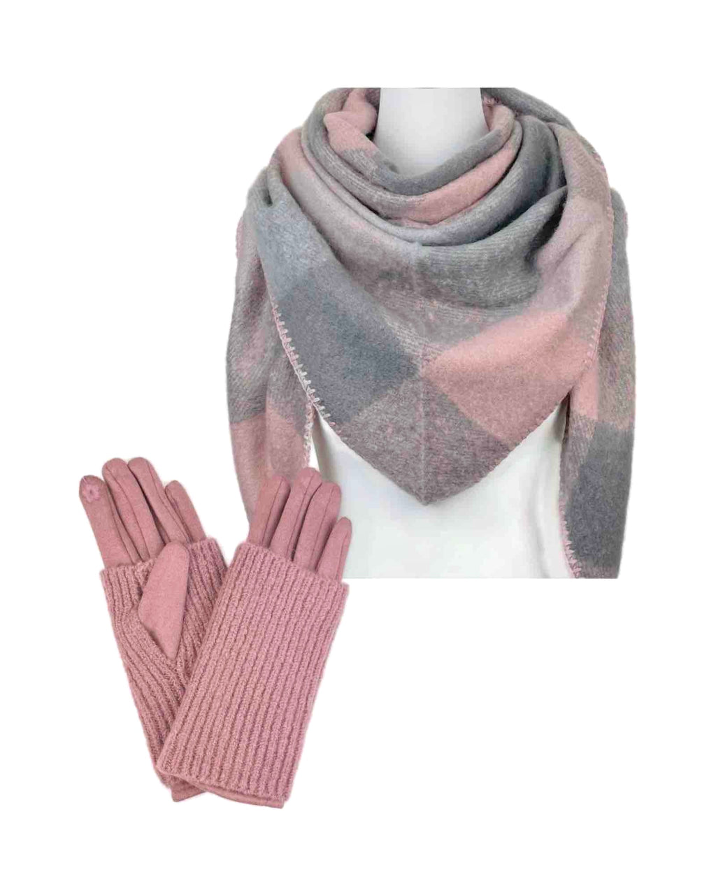 Set: Dreieckstuch mit Handschuhe