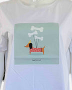 Damen Baumwollshirt mit Hund Print
