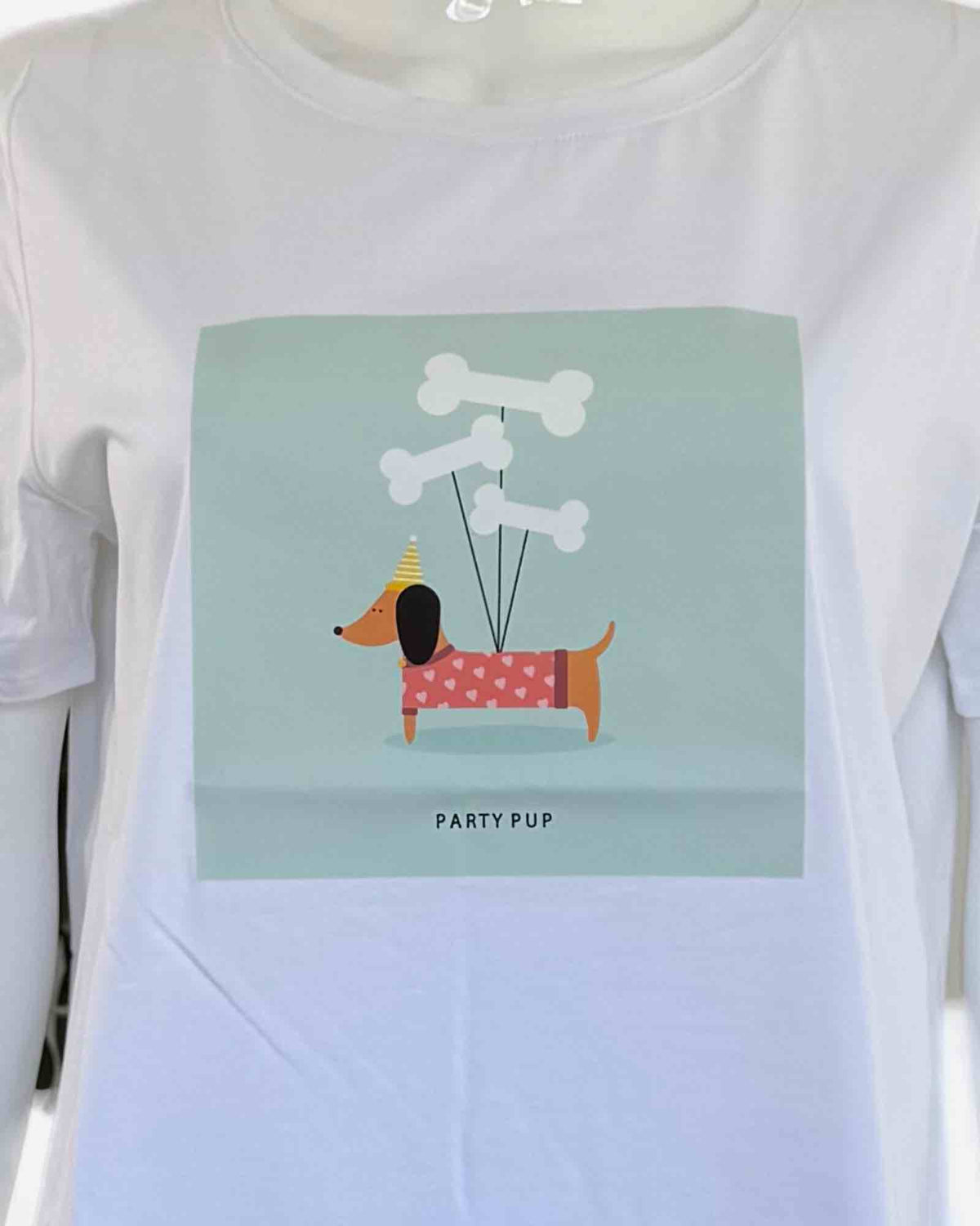Damen Baumwollshirt mit Hund Print