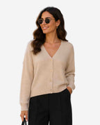 Damen Cardigan mit V-Ausschnitt – weich & zeitlos