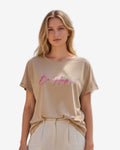 Made in Italy Damen T-Shirt mit "HAPPY" Print