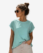 Made in Italy Damen T-Shirt mit Herz-Print