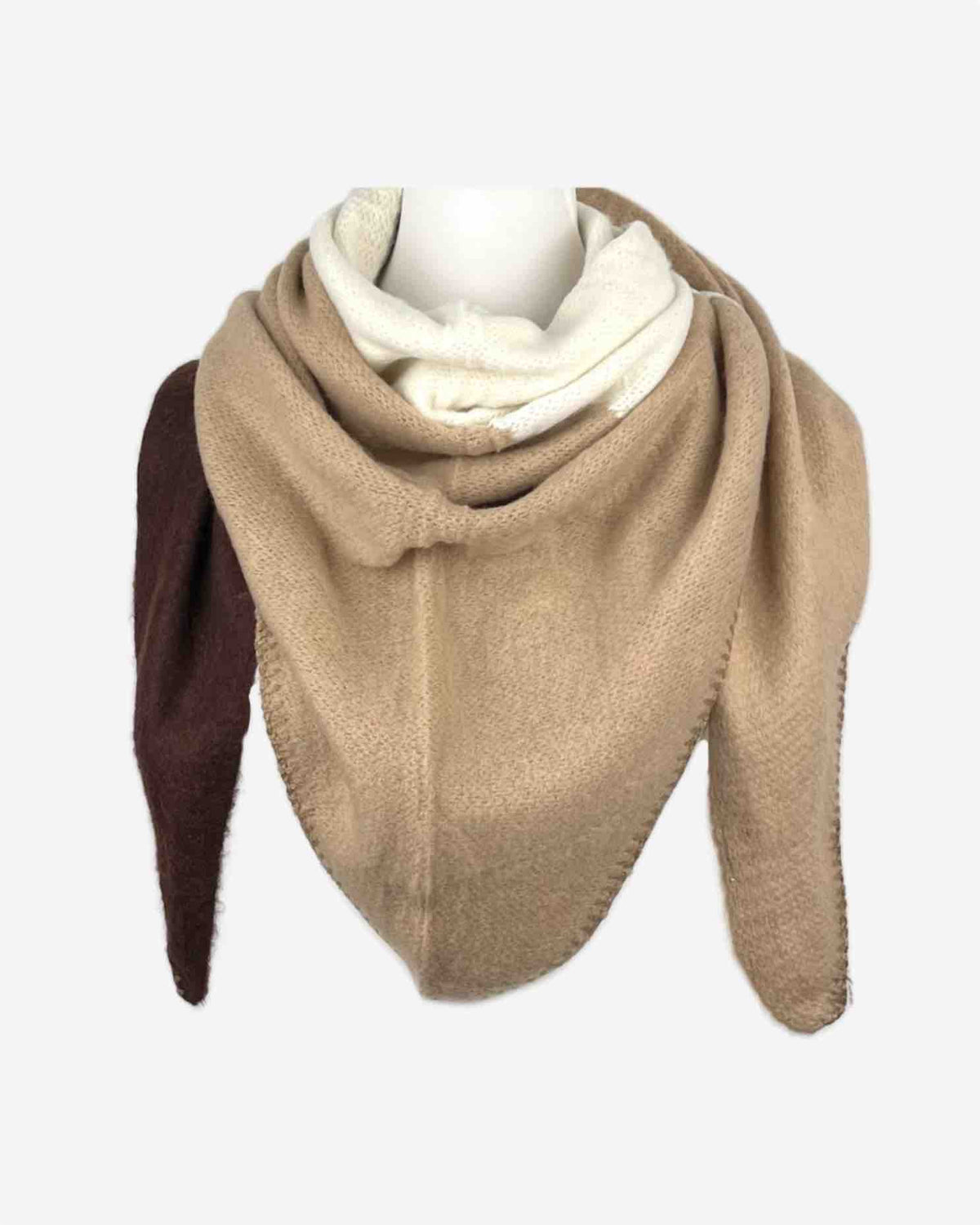 Damen warmes Dreieckstuch Tricolor