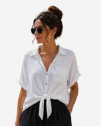Damen Musselin Baumwollbluse