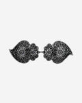 Deko-Clip in Tropfenform mit Blumenornament – silberfarben