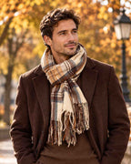 Warmer Schal Karo Muster Unisex