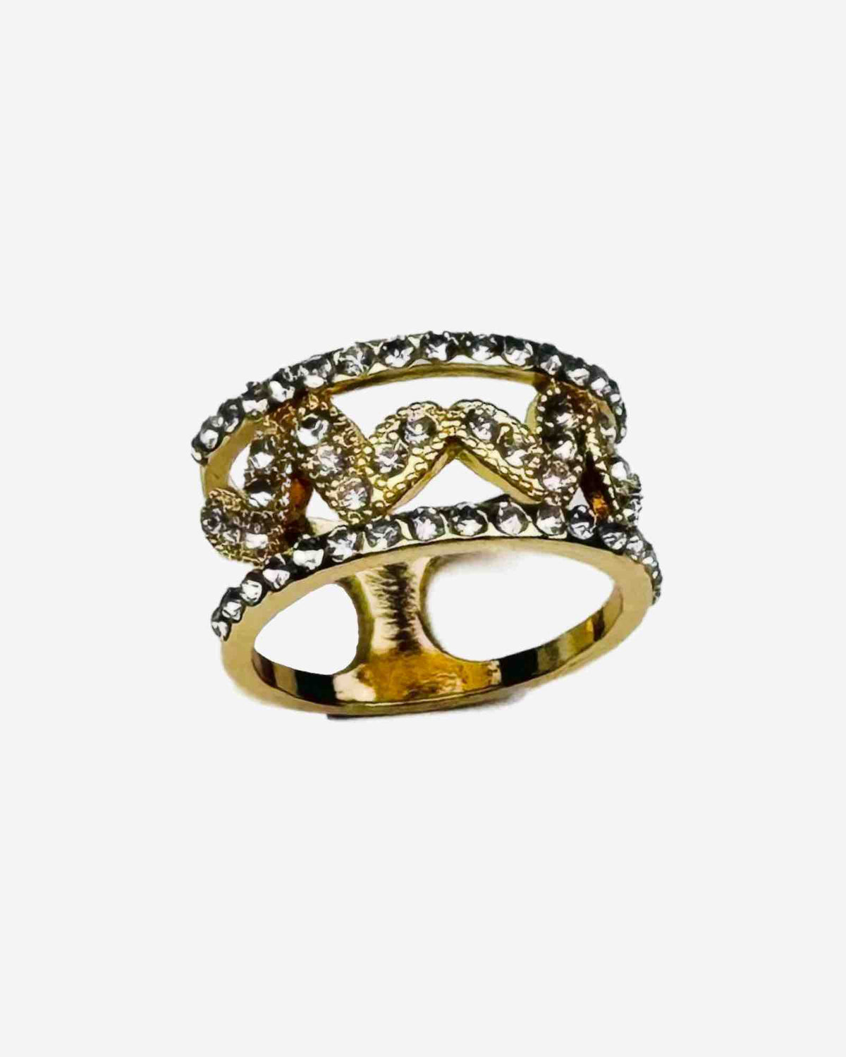 Eleganter Schalring aus Metall mit Glitzersteinen