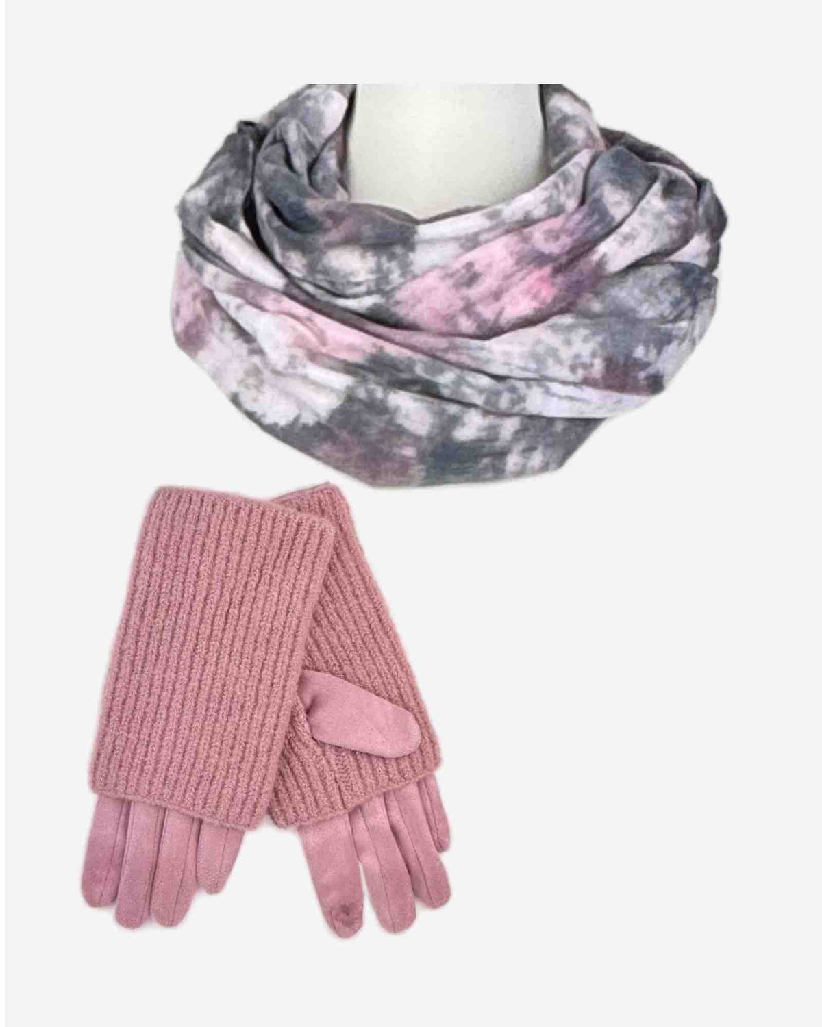 Set: Fleece Loop mit Handschuhe
